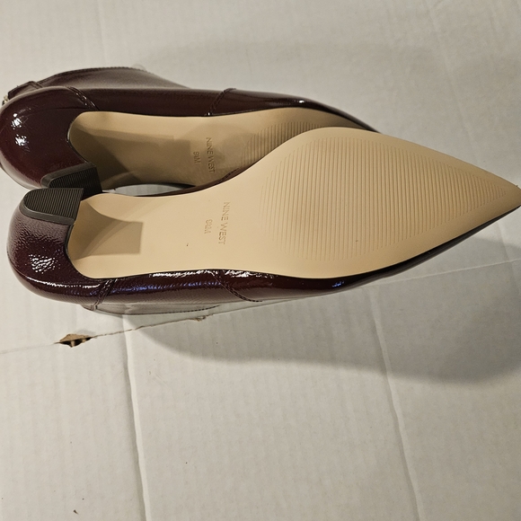 Nine West Glossy Burgundy Ankle Boots - Picture 6 of 9